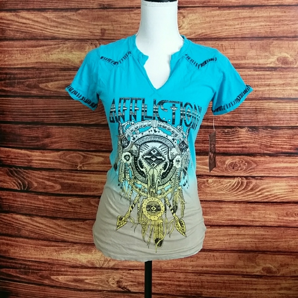 Affliction Big Horn Ombre Top